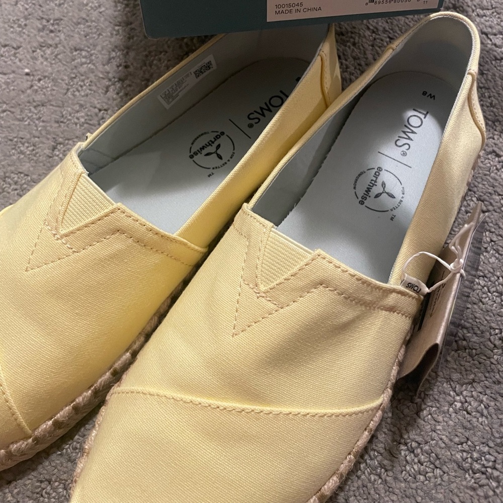 Toms plant dyed yellow canvas shoes
